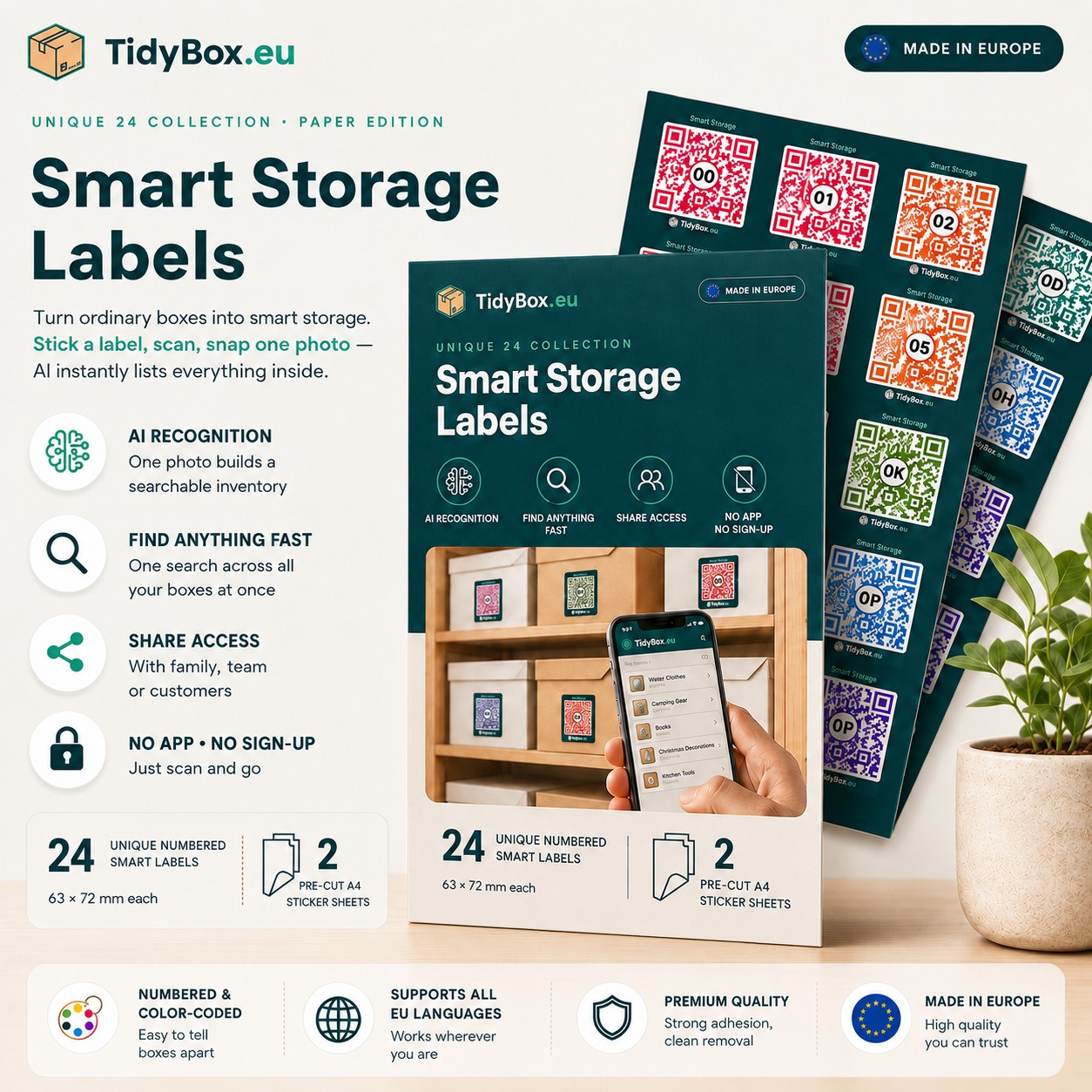 Arch QR samolepek TidyBox